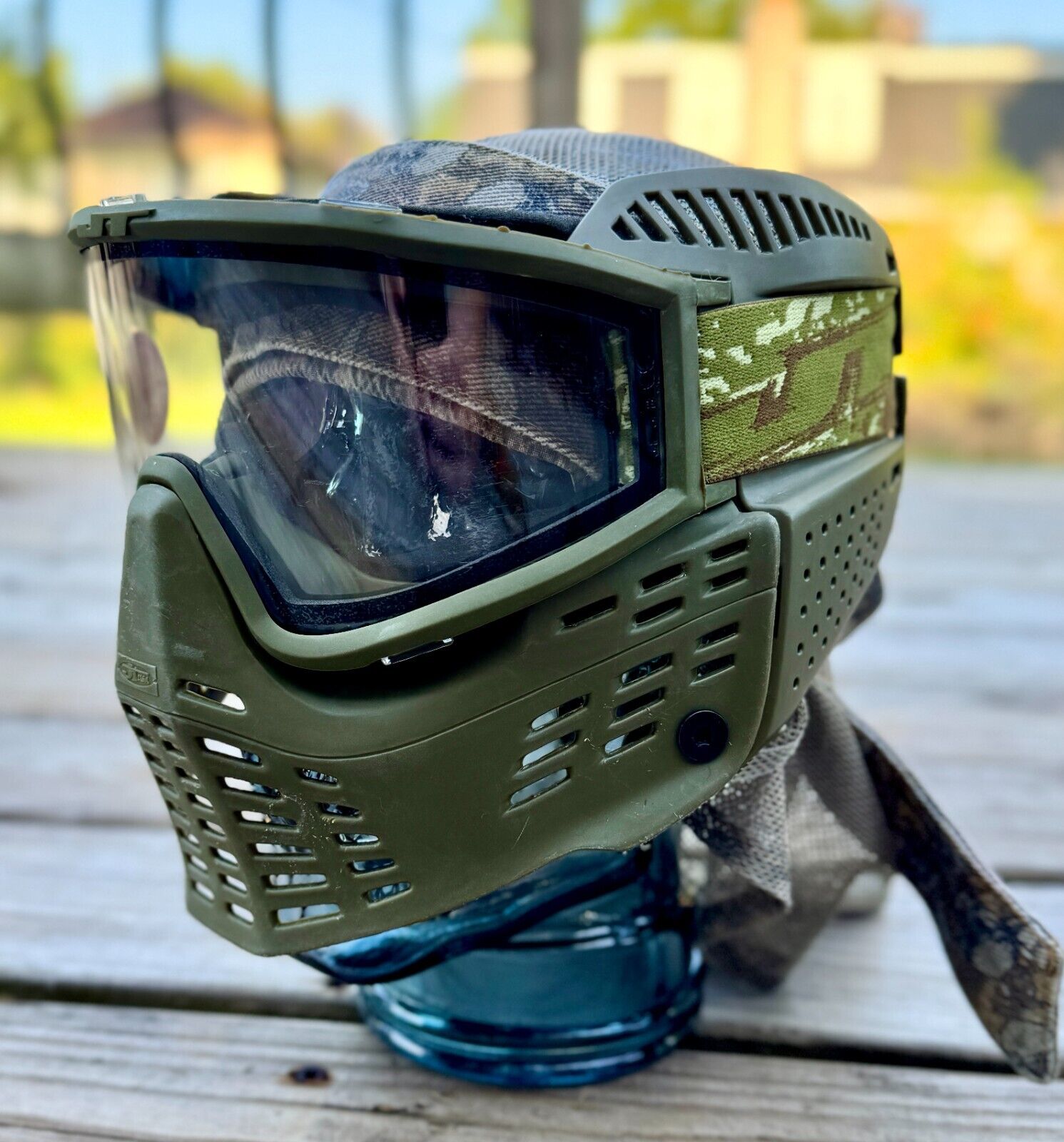 paintball goggles Olive JT Proshield Paintball Mask w/ Thins & Racing Strap – Gradient Paintball