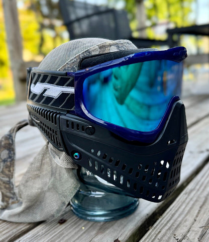 JT Proflex Blue Ice Frames Flourite Prism Lens Oil Slick Hardware FX Strap Mask