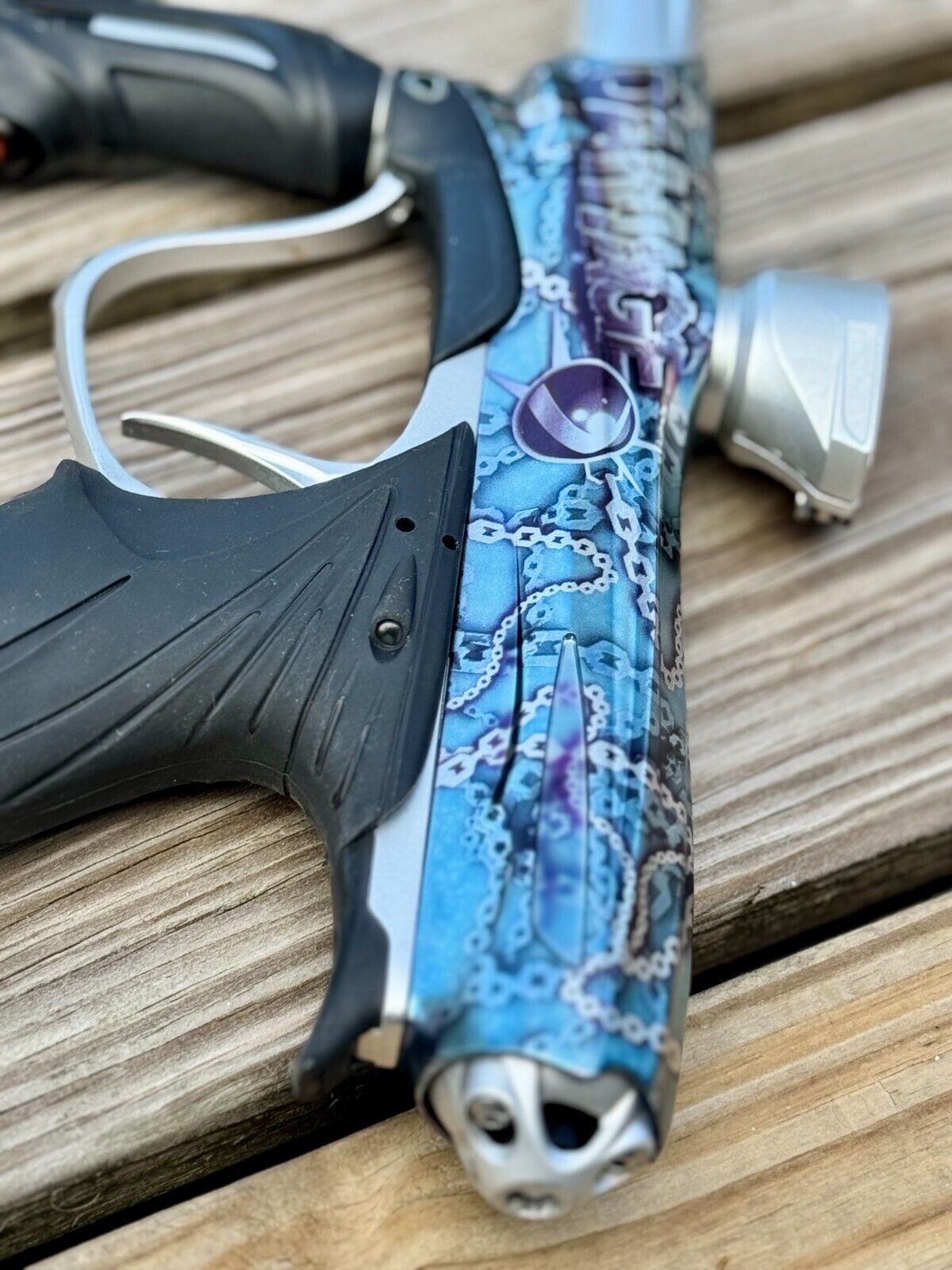 Rare LE Tampa Bay Damage Blue Silver Dye NT 10 Paintball Marker Gun NXL 10.2bps