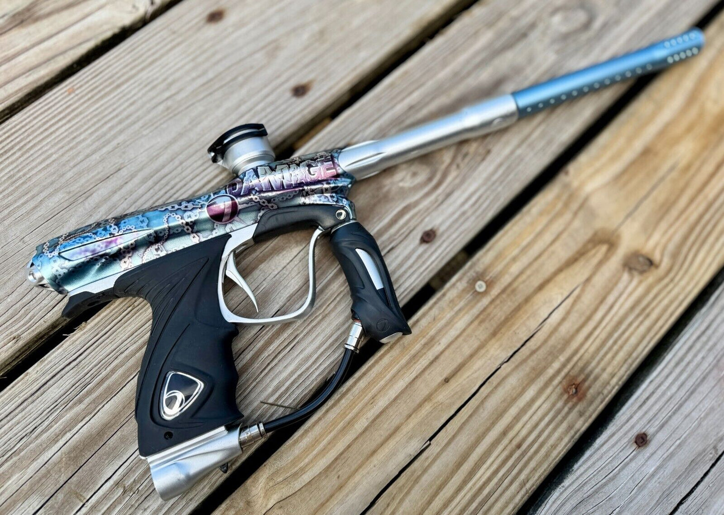 Rare LE Tampa Bay Damage Blue Silver Dye NT 10 Paintball Marker Gun NXL 10.2bps