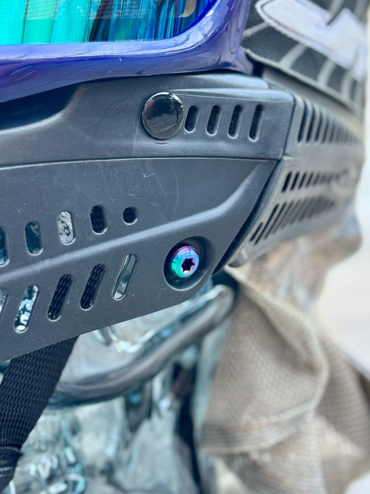 JT Proflex Blue Ice Frames Flourite Prism Lens Oil Slick Hardware FX Strap Mask