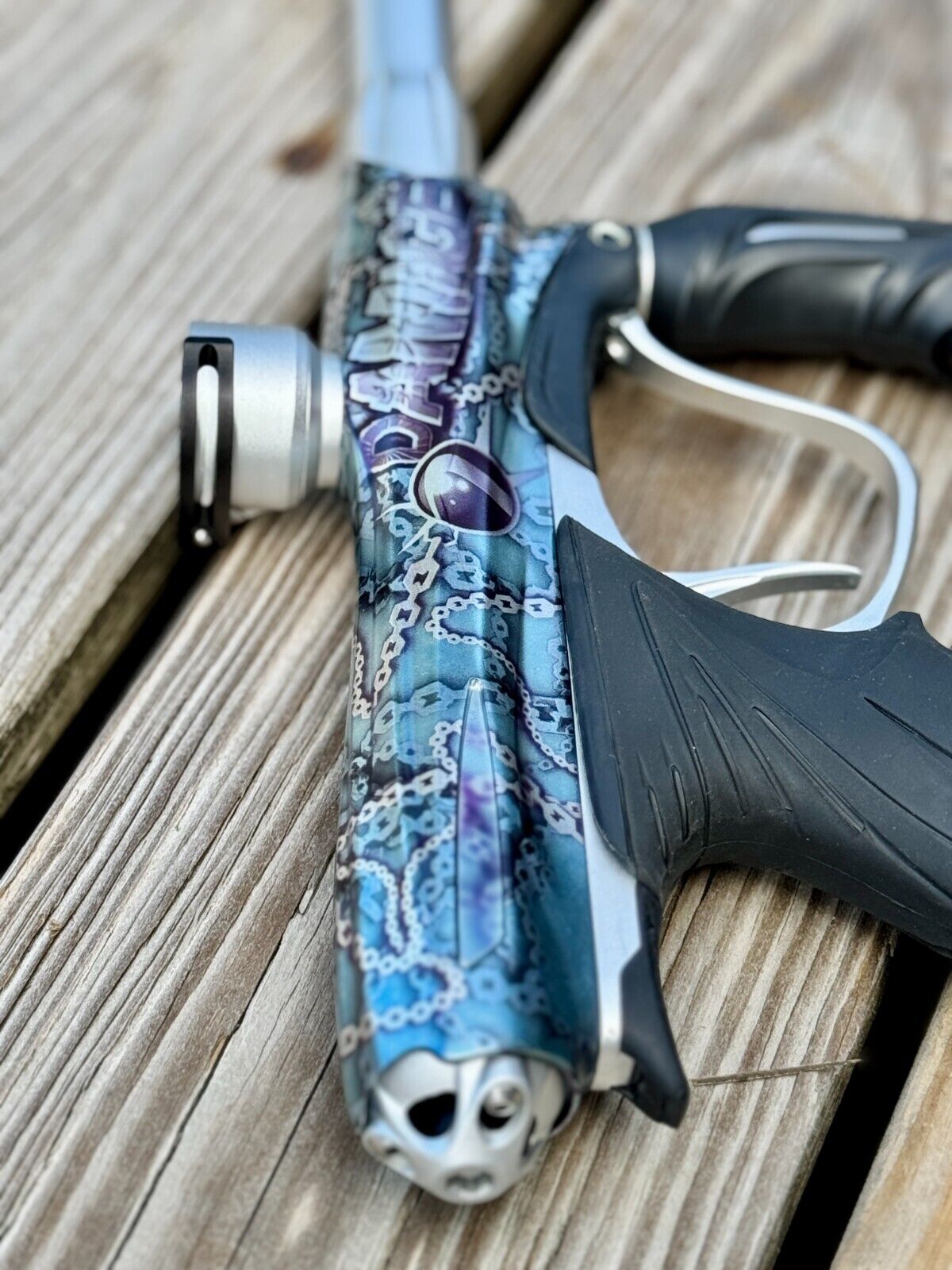 Rare LE Tampa Bay Damage Blue Silver Dye NT 10 Paintball Marker Gun NXL 10.2bps