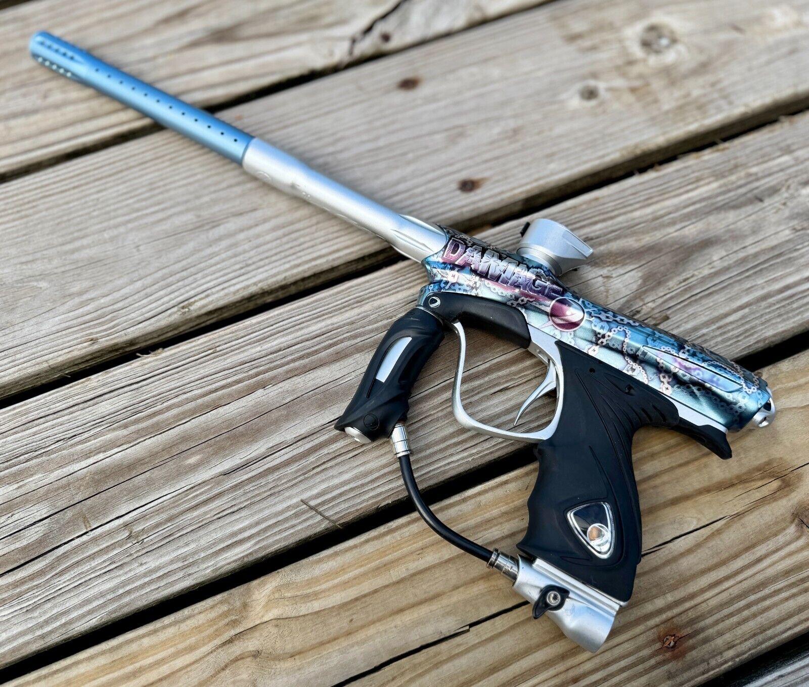 Rare LE Tampa Bay Damage Blue Silver Dye NT 10 Paintball Marker Gun NXL 10.2bps
