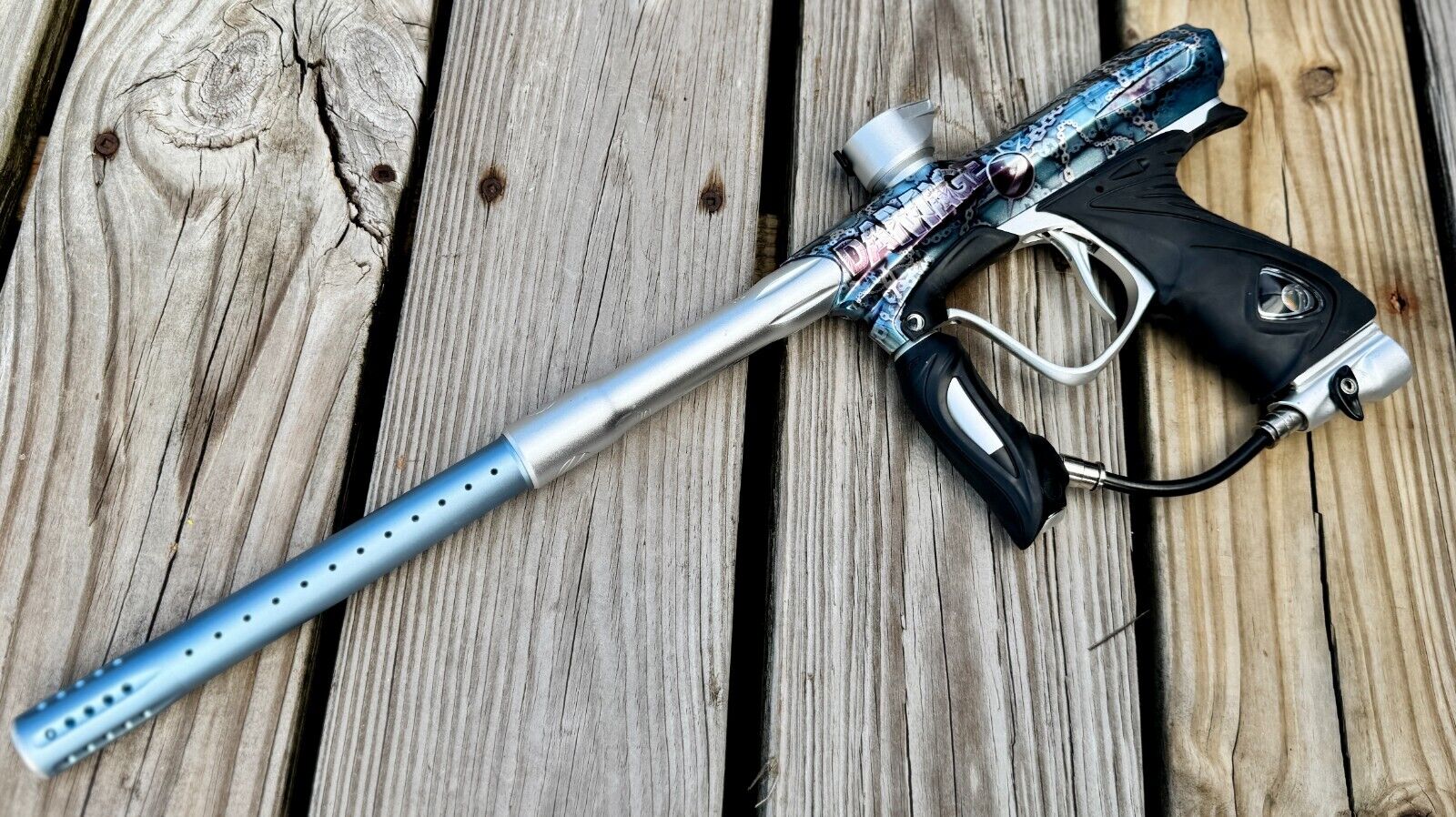 Rare LE Tampa Bay Damage Blue Silver Dye NT 10 Paintball Marker Gun NXL 10.2bps